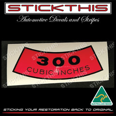 300 Cubic Inches Air Cleaner Decal suit Ford F100 1965-1983