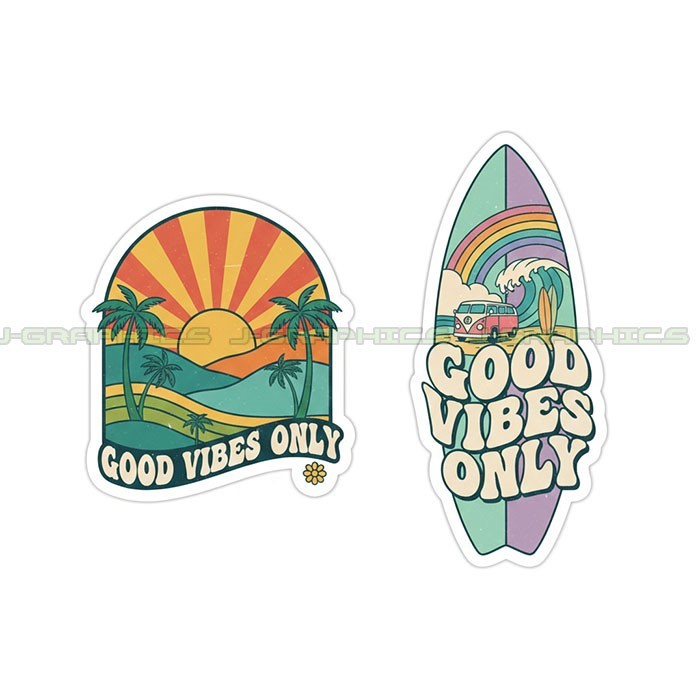 Good Vibes Only Vinyl Decal Sticker 2 Pack H