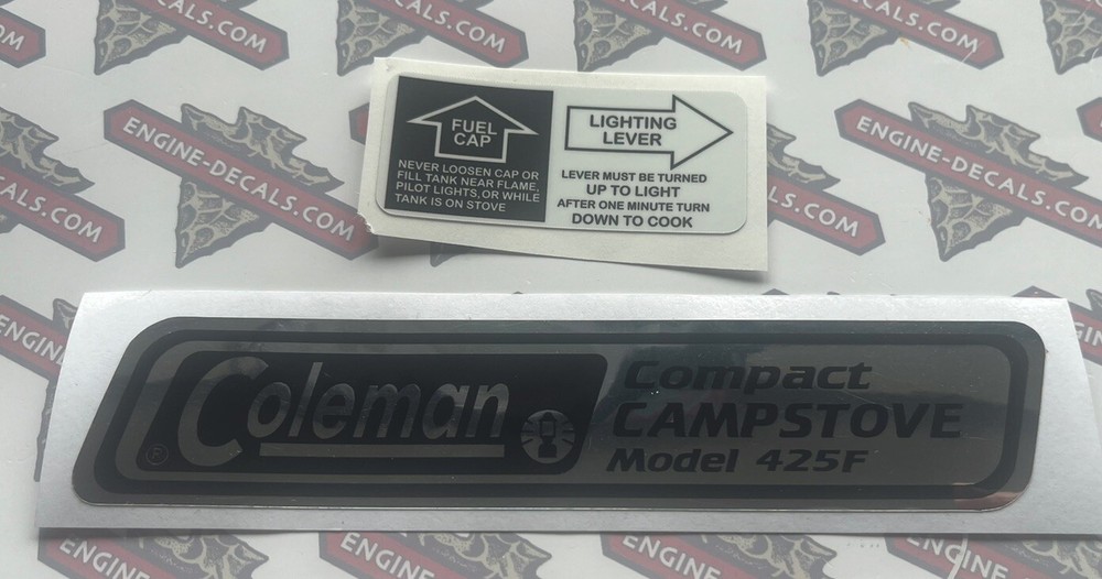 Coleman Decal For 425F Stove Vinyl Set 3 Directions, Chrome & Tank Qty 3