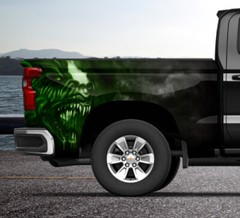 Green Werewolf Wolf Teeth Truck Wrap Vinyl Bed Side Graphic Decal Tailgate DSPS