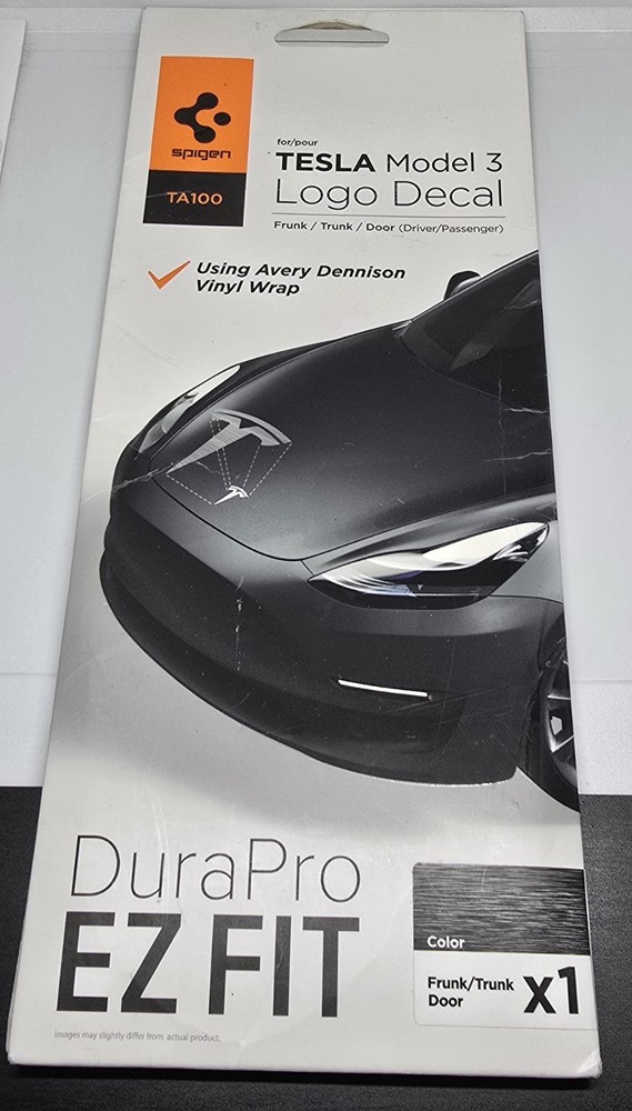 Spigen DuraPro EZ Fit Tesla Logo Decal Model 3 Car Emblem Overlay ACPO2668
