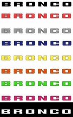 2x Bronco Logo Vinyl Sticker Decal 4″ 6″ 8″ 10″ 12″ 16″ 20″ 24″ Multi Color