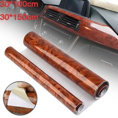 Car Interior Wood Grain Textured Glossy Vinyl Wrap Sticker DIY Decal Sheet Film