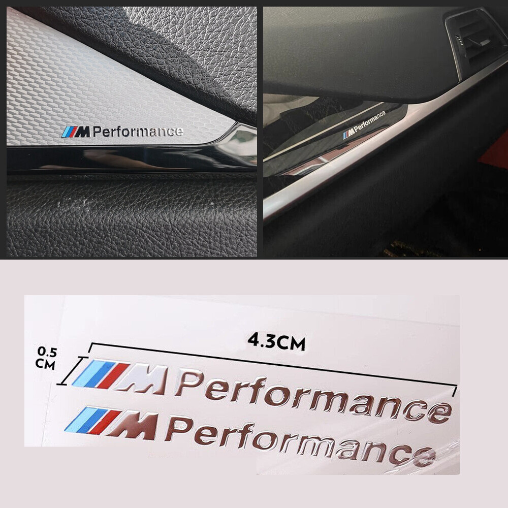 For BMW Metal Stickers MPerformance Emblem Sport Car Interior Sticker 2pcs
