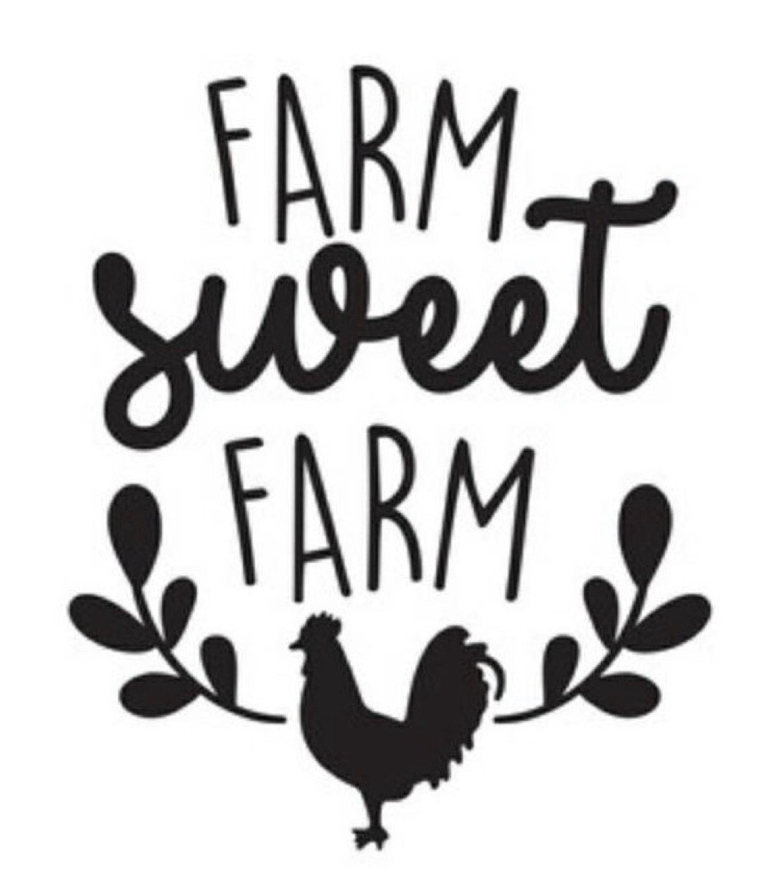 Farm Sweet Farm White Vinyl Decal Sticker