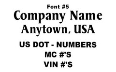 Custom Truck Door Lettering | Company Name + Town, State + US DOT Numbers & more