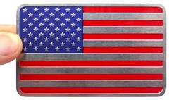 ALUMINUM American Flag Decal Sticker Car, Motorcycle, Truck, SUV, Patriotic