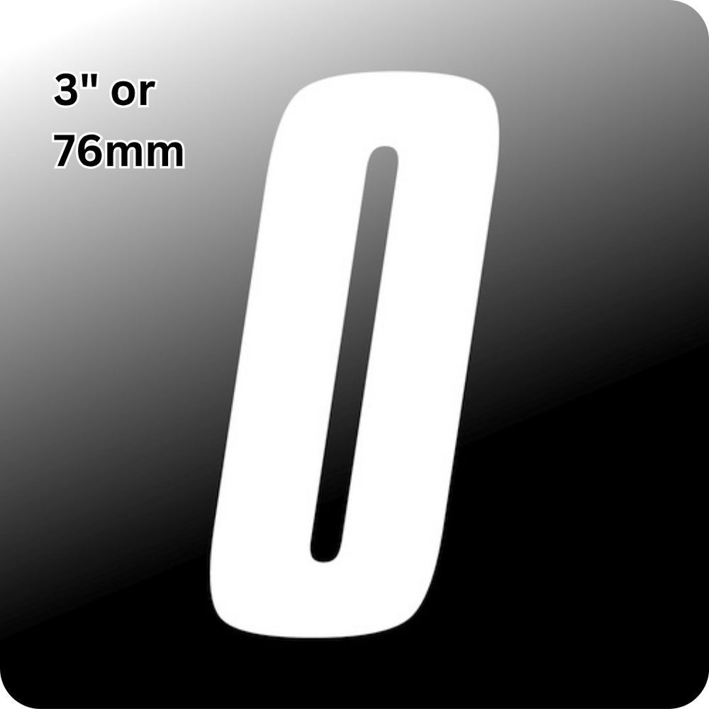 White Racing Numbers 0-9 Multiple Sizes Decals Vinyl Motocross ATV Sport Race