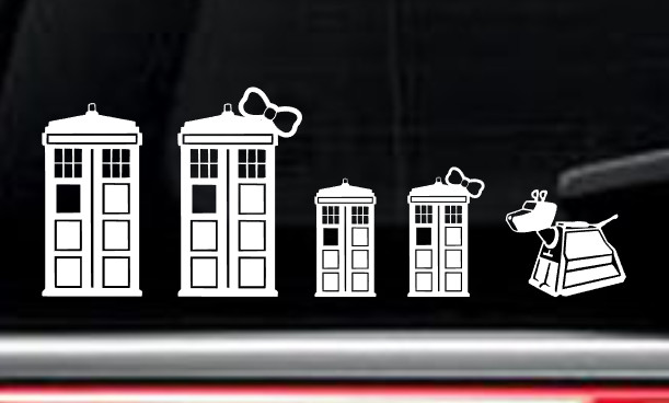 TARDIS FAMILY DOCTOR WHO Decal Vinyl Car Window Sticker ANY SIZE