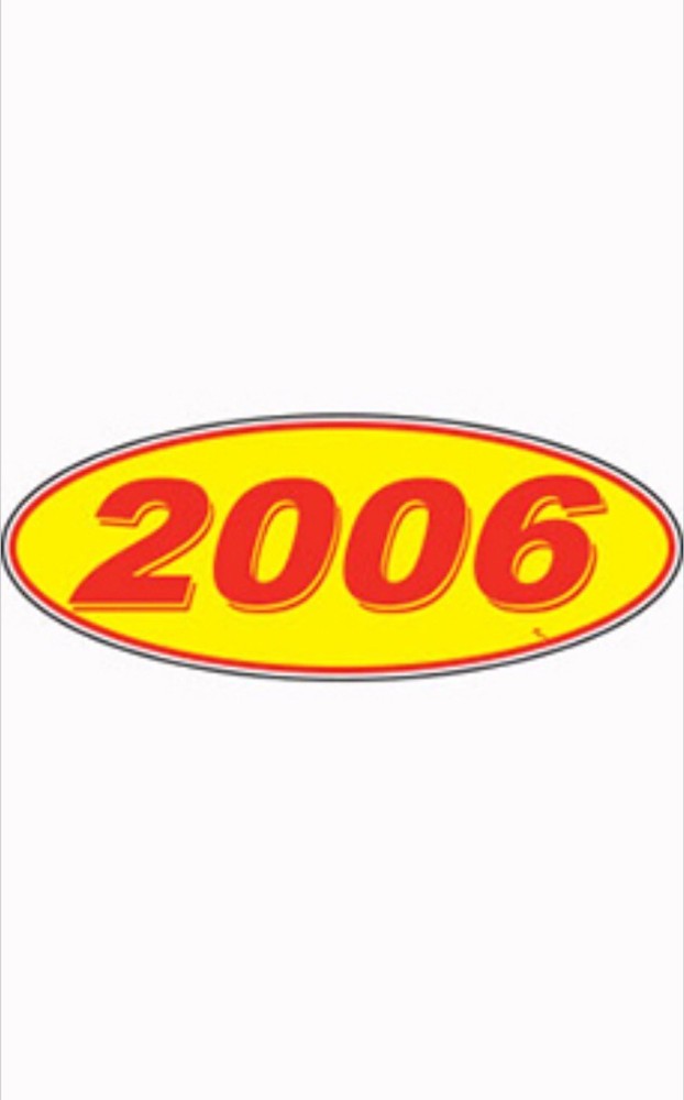 2006 Model Year Vinyl Car Window Stickers (Red/Yellow) (12 of 1 Year Per Pack)