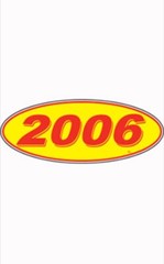 2006 Model Year Vinyl Car Window Stickers (Red/Yellow) (12 of 1 Year Per Pack)