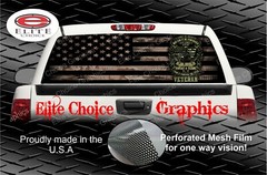 Veteran Oath Flag Rear Window Graphic Decal Truck Van Car