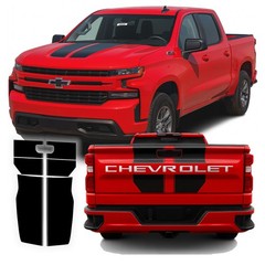 Hood Tailgate Rally Racing Stripes Graphics – Fits 2019-2025 Chevy Silverado