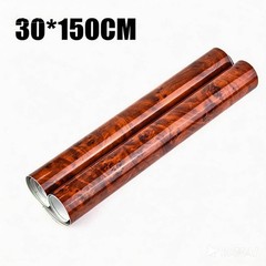 Car Interior Wood Grain Textured Glossy Vinyl Wrap Sticker DIY Decal Sheet Film