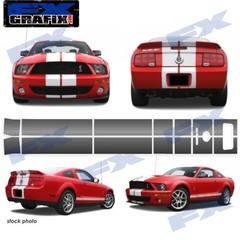 2005 – 2009 Ford Mustang Dual 10″ Factory Style Cobra Racing #1 Quality Stripes