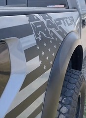 2010-2014 Raptor Bed Side Graphic – American Flag w/ Raptor Text [10FR_BSGAMFRP]