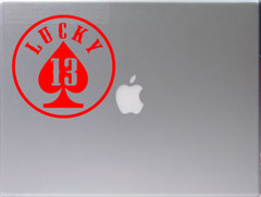 Lucky 13 lDecal Vinyl Car Window Sticker ANY SIZE