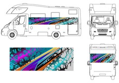 Motorhome wrap print vinyl modern lightening design abstract pattern