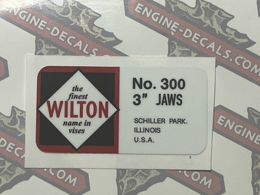 Wilton Vise No 300 3” Vise Decals Red Black & White For 3 Inch Bullet