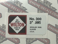 Wilton Vise No 300 3” Vise Decals Red Black & White For 3 Inch Bullet