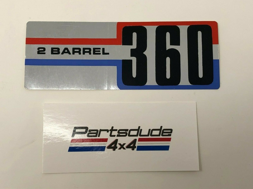Decal-360 2bbl-AMC-Jeep-Commando-CJ5-Jeep-FSJ-Wagoneer-AMC Air Cleaner Decal