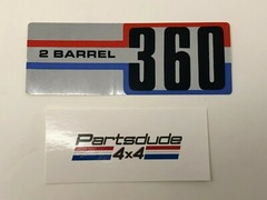 Decal-360 2bbl-AMC-Jeep-Commando-CJ5-Jeep-FSJ-Wagoneer-AMC Air Cleaner Decal