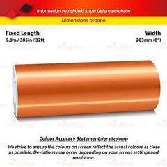 8″ Vinyl Pinstriping Pin Stripe Styling Tape Sticker 203mm CHROME BURNT-ORANGE
