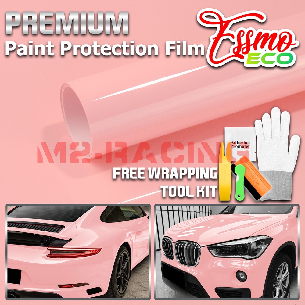 5FTx10FT PPF Blossom Pink Gloss Color Vinyl Paint Protection Film Scratch Wrap