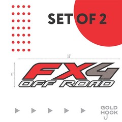 GOLD HOOK FX4 Off Road Decals Compatible with Ford F-150 4″ x 16.5″, Gold
