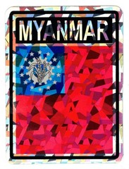 Pack Of 50 Myanmar Country Flag Reflective Decal Bumper Sticker DC-153