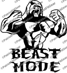 Beast Mode,Ape,Exercise,Wellness,Goals,Fitness,#BeastMode,Motivation,Vinyl Decal