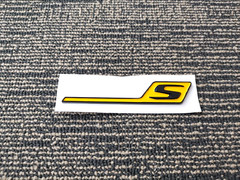 Gloss Black Yellow AMG S Badge Trunk Emblem Sticker GLC63 GLE63 C63 E63 CLA45 GT