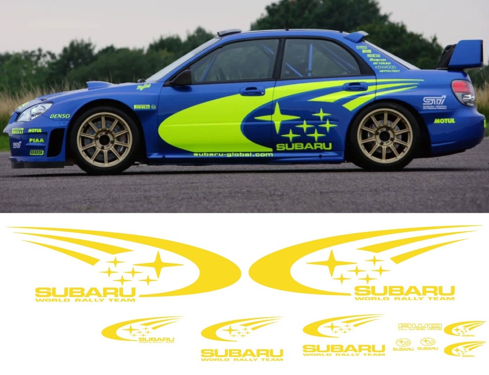 Fits World Rally Team Decal Kit WRC WRX Stickers Any Colour Both Sides