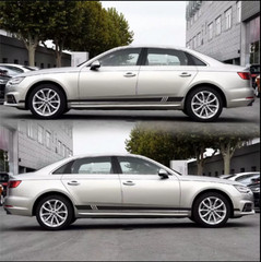 Stickers Stripes Graphics Car Body Side Door Skirt Decals Waterproof 220*8CM