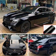 50FT Solid Black Ultra Gloss Chrome Metallic Whole Car Vinyl Wrap PVC Sticker US