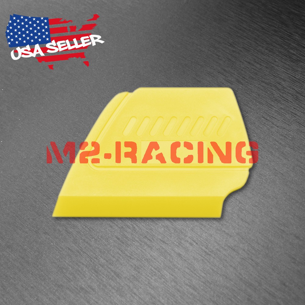 3pc Yellow Hard-Edge Precision Detailed Squeegee Vinyl Wrap Application Scraper