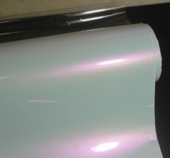 Glossy White to Red Pearl Chameleon Chrome Vinyl Wrap Car Sticker Flexible US