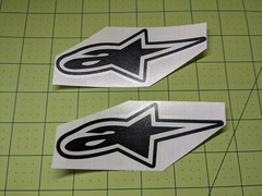Alpinestars (x2) PAIR Decal Sticker Graphics Logo Racing Motocross ATV JDM