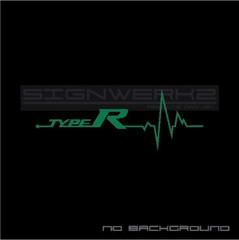 Type R heartbeat pulse Sticker Pair