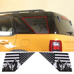 Rear Side Window Cover Decal Trim Sticker For Ford Bronco Sport 2021+ USA flag
