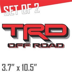2024 Toyota Tacoma vinyl decals trd off road 4×4 stickers Black / Red, Set of 2