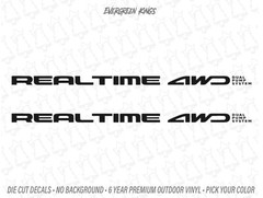 REALTIME AWD Dual Pump System Large Side Decals Ek Eg Ef Dc Da All Wheel Drive