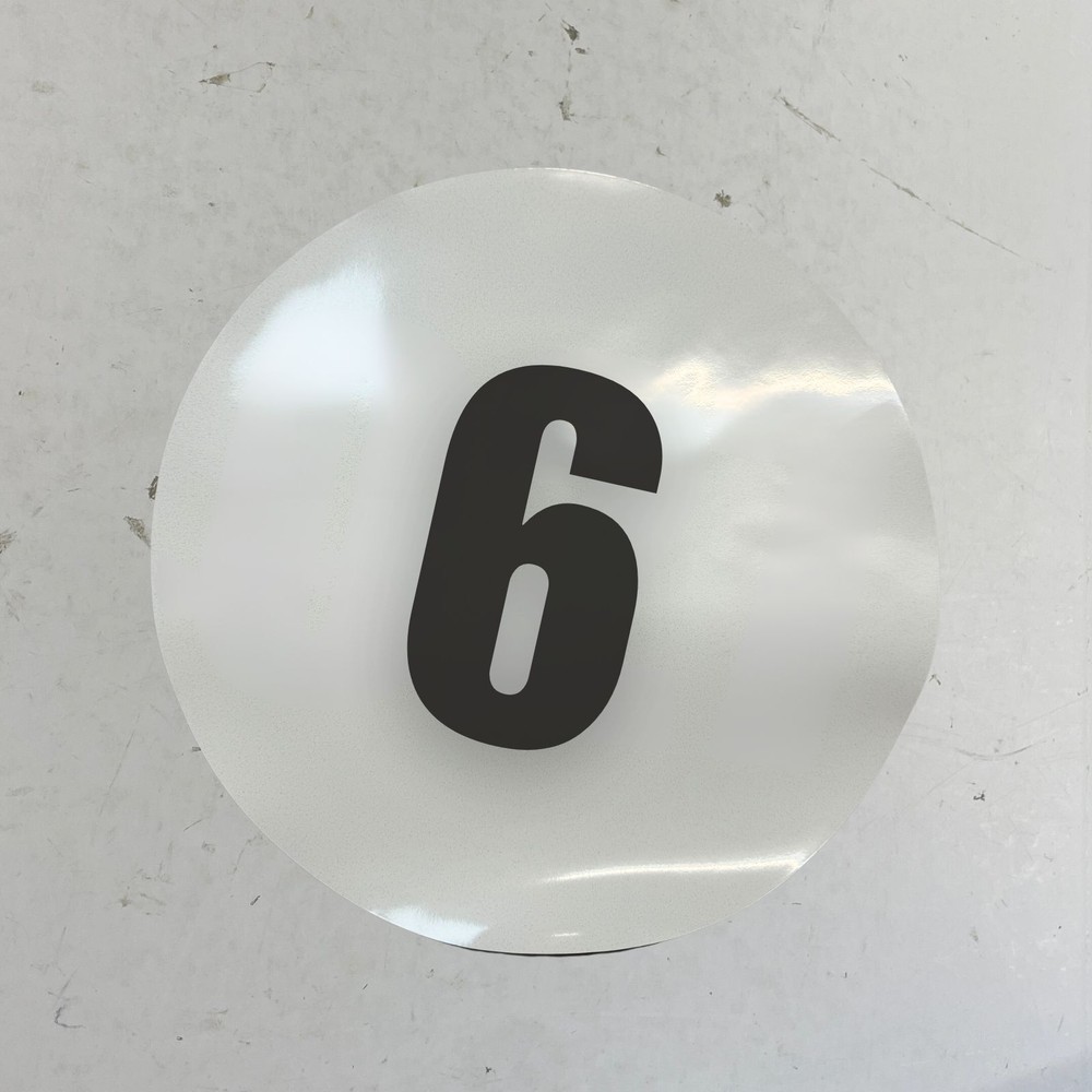12″ Circular Round Magnetic Race Car Number 6 Magnet x2