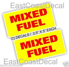 2 Mixed Fuel Decals – SAFETY MARKING DECAL STICKERS. 2 New Decals FOR TRUCKS