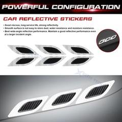 Set(6X) White 3D PVC Racing Strong Reflective Durable Sticker Decor For Car Body