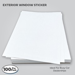 Window Stickers for Car Dealers -Plain Blank White – 8.5 x 11,