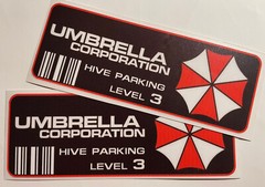 Pair Umbrella Corporation Hive Parking Sticker Multicolor Decal Adhesive zombie