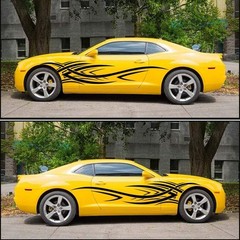 Glitter Finish Flame Graphics Car Decals for Unique Vehicle Personalization