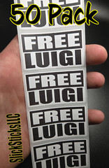 50PCS “FREE LUIGI” stickers bulk pack political movement labels mangione release