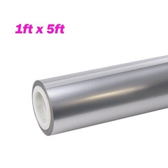 12″x60″ Ultra Gloss PET Liner GT Silver Car Vinyl Wrap Air Release 1FT x 5FT
